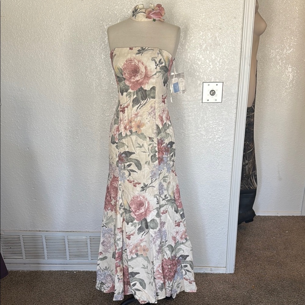 Vintage NWT Jessica McClintock Floral Garden Maxi Dress Sz 6